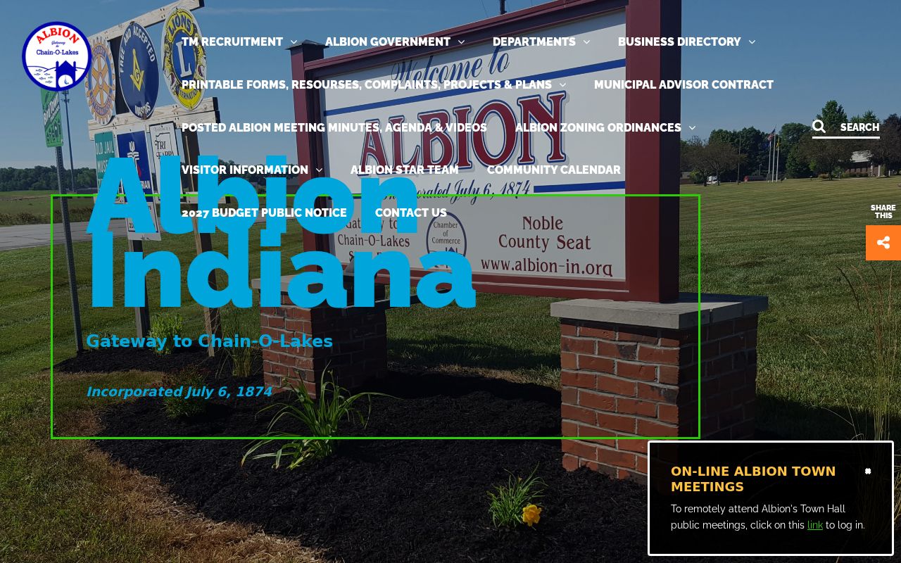 Albion court records and county-seat record offices