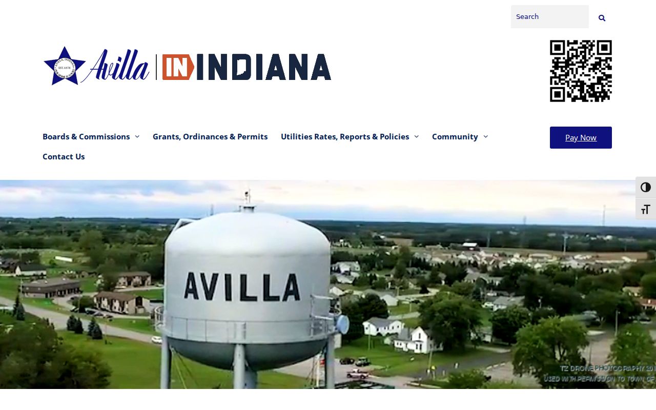 Avilla court records routing from the official town services page