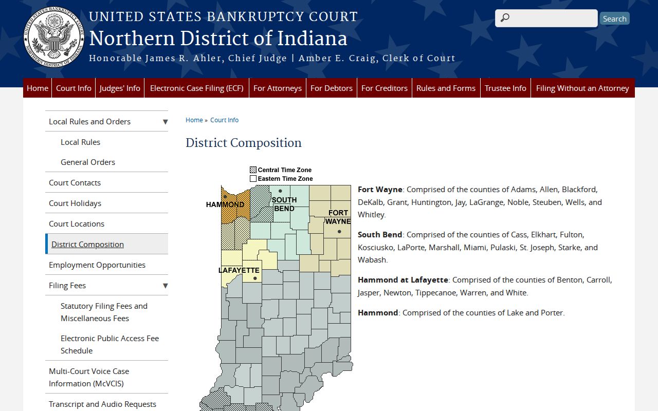 Noble County federal bankruptcy court record venue