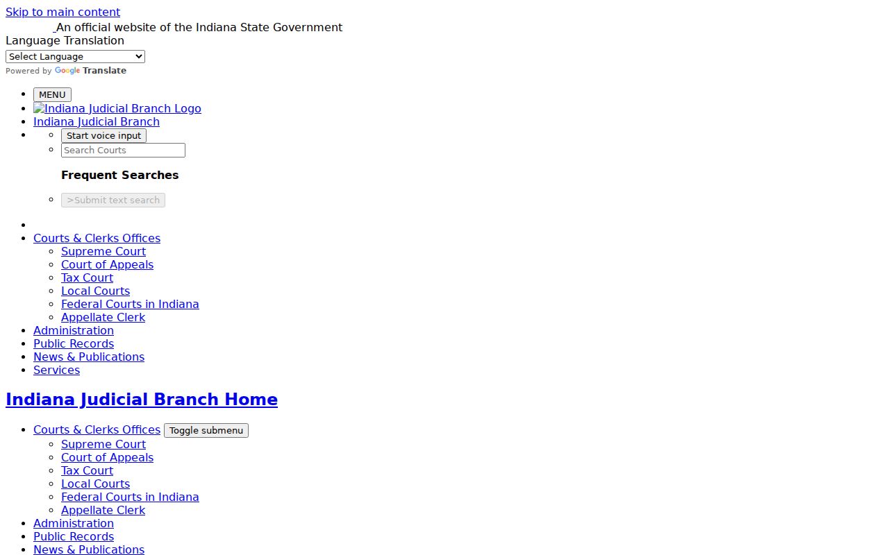 Indiana hub for Noble County court case records